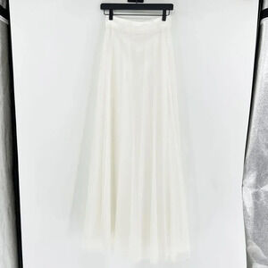 Dessy Collection Bridesmaid Full Length Skirt Womens Size 4 White High Waist